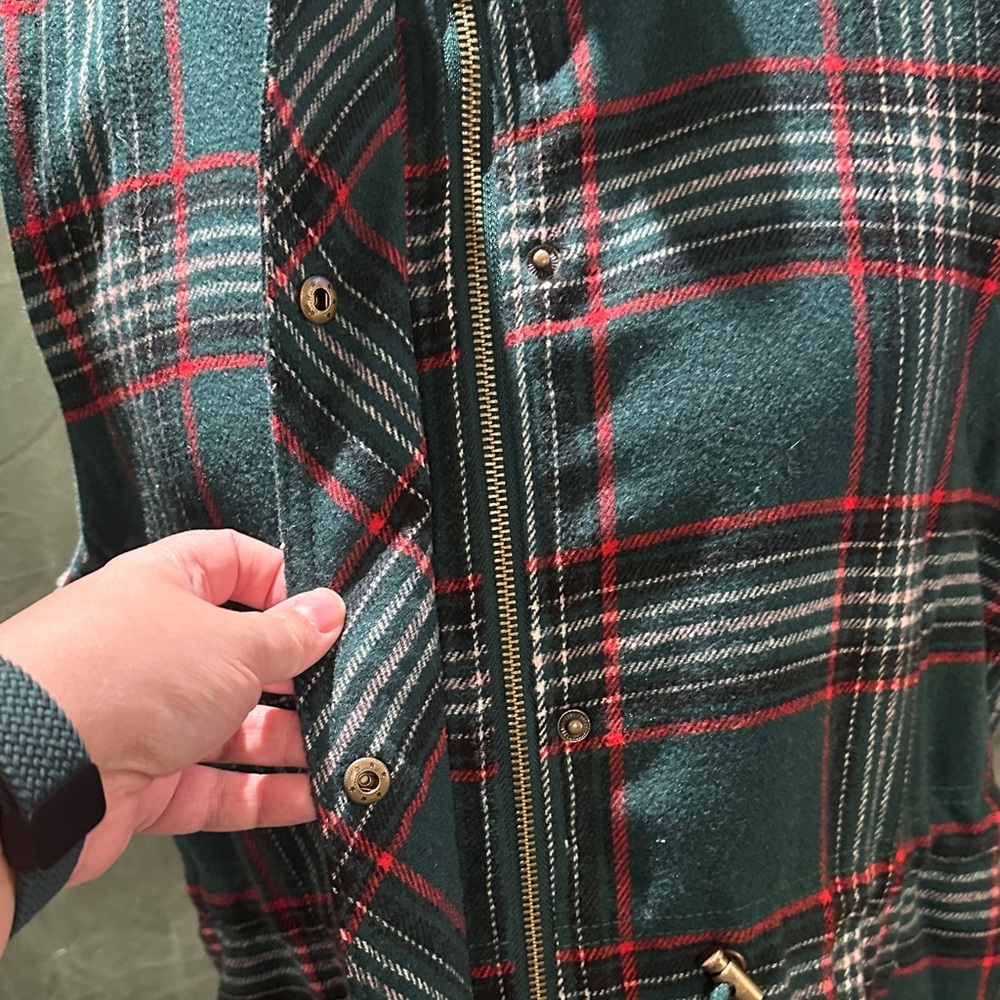 Maurices Green, Red and White Plaid Vest - Picture 4 of 9